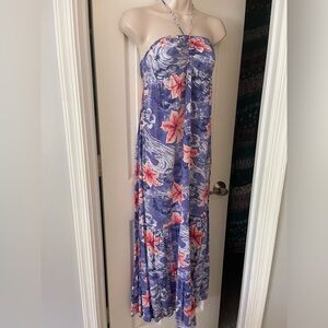 Mossimo Tropical Print Strapless Maxi Dress in small